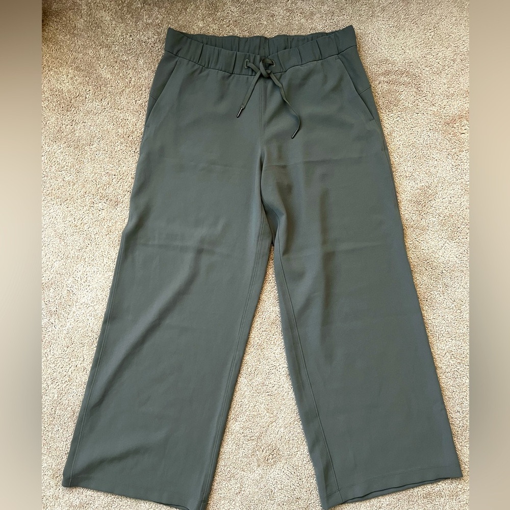 Lululemon Sage Green On the Fly wide leg pants. Brand new.
